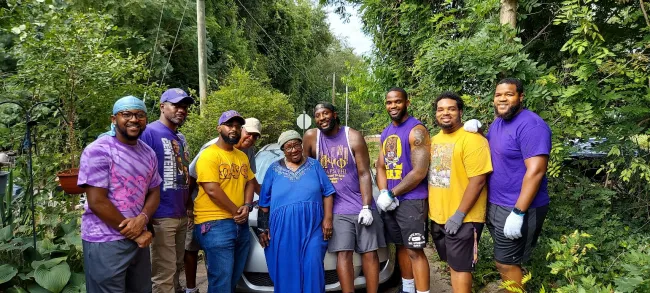 Community service during the Black College Football Hall of Fame Weekend